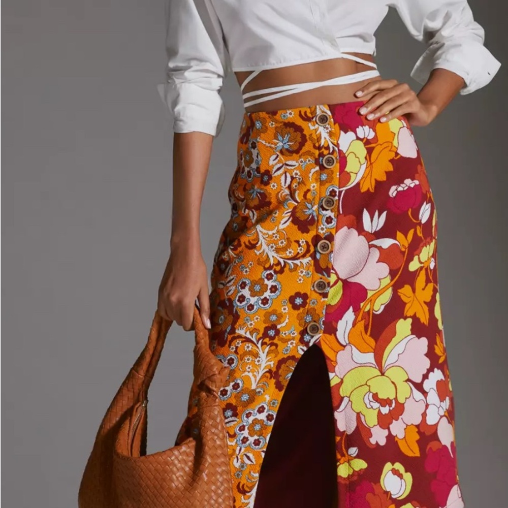 Floral Button-Down Maxi Skirt